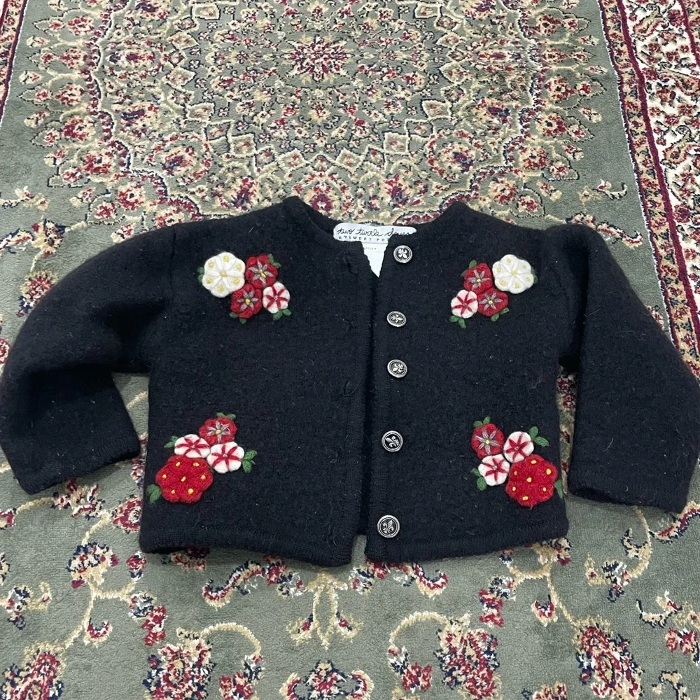 Two Turtle Doves by Sweet Potatoes wool sweater girls size 4 - Picture 1 of 4